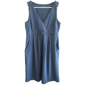 Eddie Bauer Women’s Aster Sleeveless Crossover Dress Pockets Blue - M
